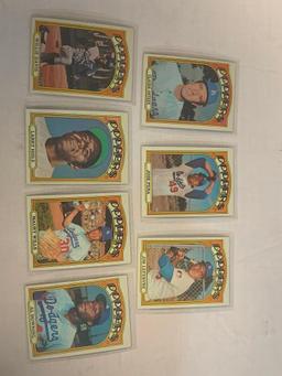 1972 Topps Baseball Lot of 13 DODGERS Cards