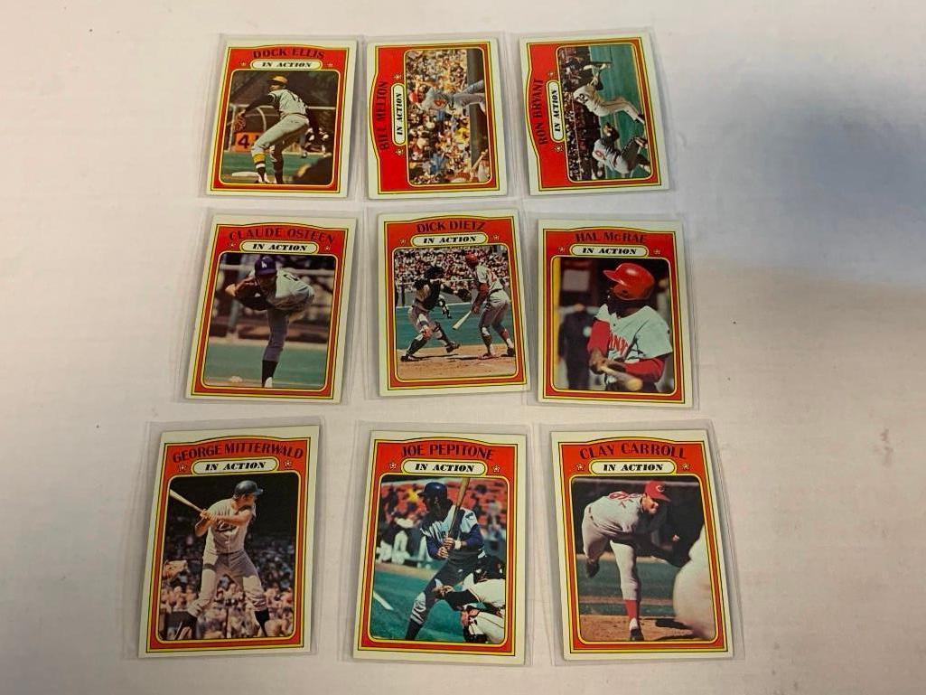 1972 Topps Baseball Lot of 32 IN ACTION Cards