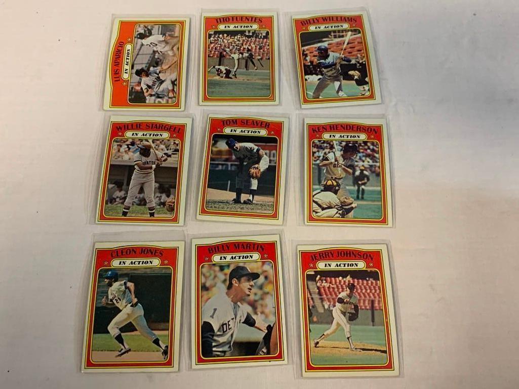 1972 Topps Baseball Lot of 32 IN ACTION Cards