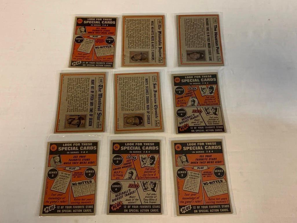 1972 Topps Baseball Lot of 32 IN ACTION Cards