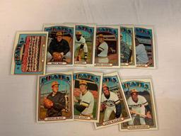 1972 Topps Baseball Lot of 10 PIRATES Cards