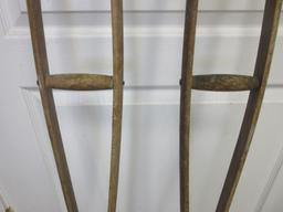 Pair of Vintage Wooden Crutches 49.5" Tall