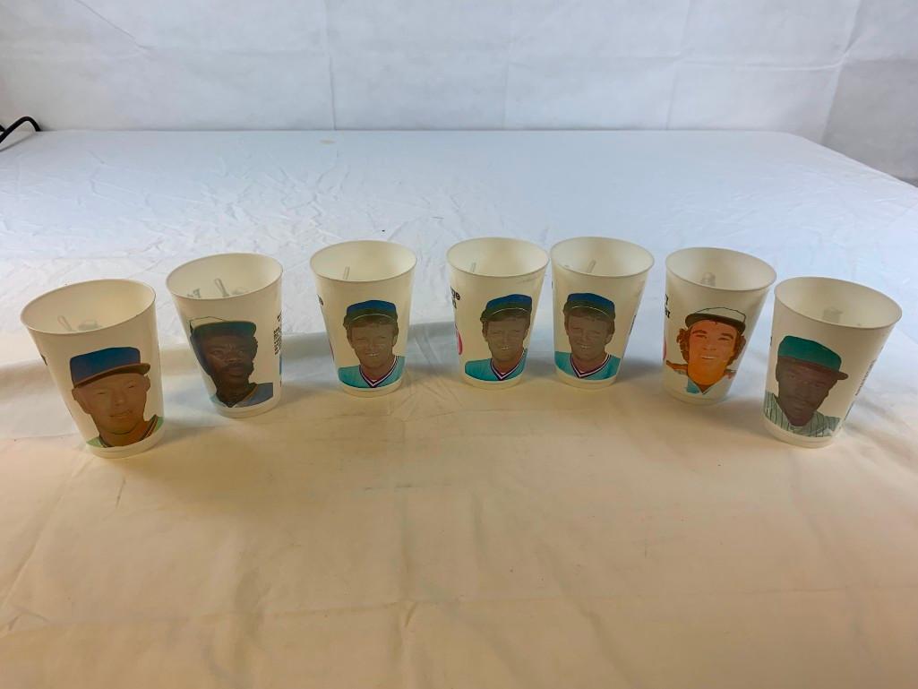 Lot of 7 Vintage 7-Eleven Baseball Cups STARS