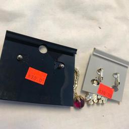 Lot of 2 Various Brooch and Earring Sets