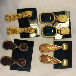 Lot of 14 Gold-Toned Clip-on Earrings