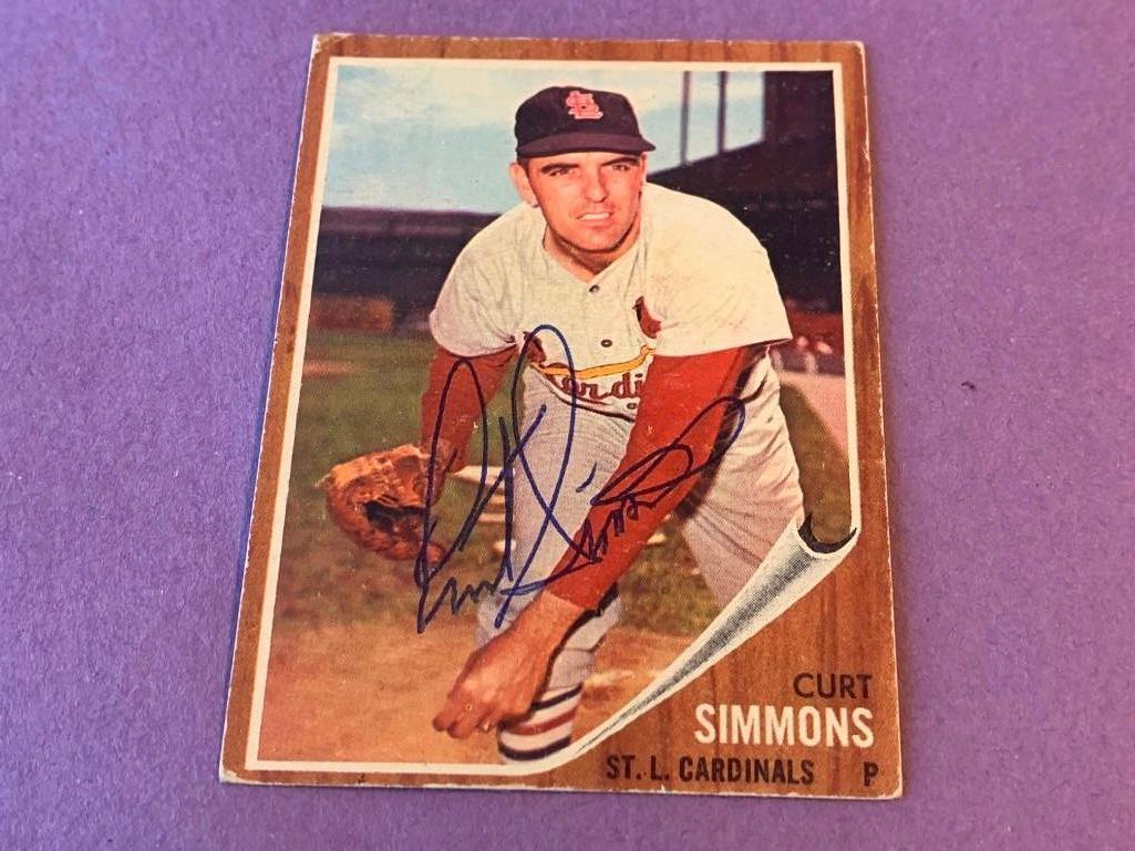 CURT SIMMONS Cardinals AUTOGRAPH Baseball Card