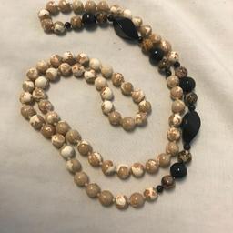 Lot of 3 Brown Marble Bead Necklaces