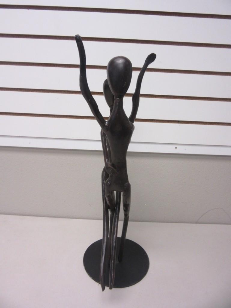 23" Tall 2004 Austin Metal Sculpture of Couple Dancing