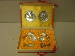 Vintage Chinese 2-Person Drinking Set in Red Box