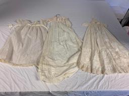 Lot of 3 Vintage White lace Children Dresses