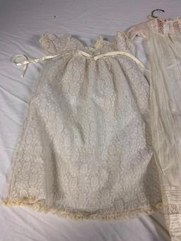 Lot of 3 Vintage White lace Children Dresses