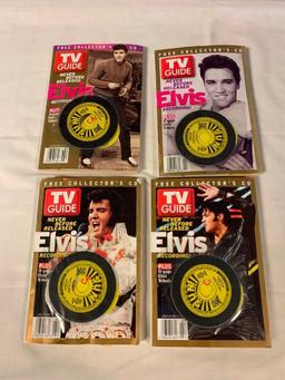 4 ELVIS PRESLEY TV Guides with 4 mini Sun Records