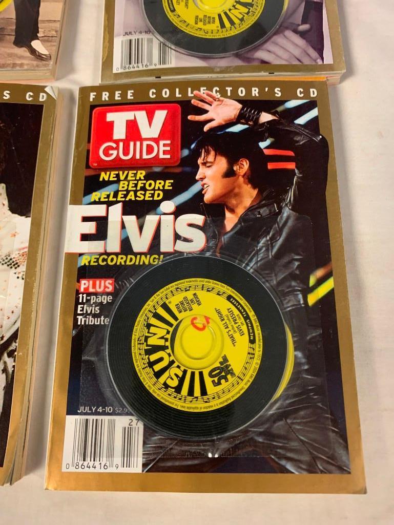 4 ELVIS PRESLEY TV Guides with 4 mini Sun Records