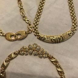 Lot of 3 Gold-Tone Necklaces