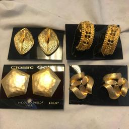 Lot of 15 Gold-Tone Clip-On Earrings