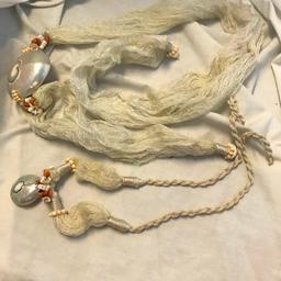 Lot of 2 White Rope and Faux Seashell Necklaces