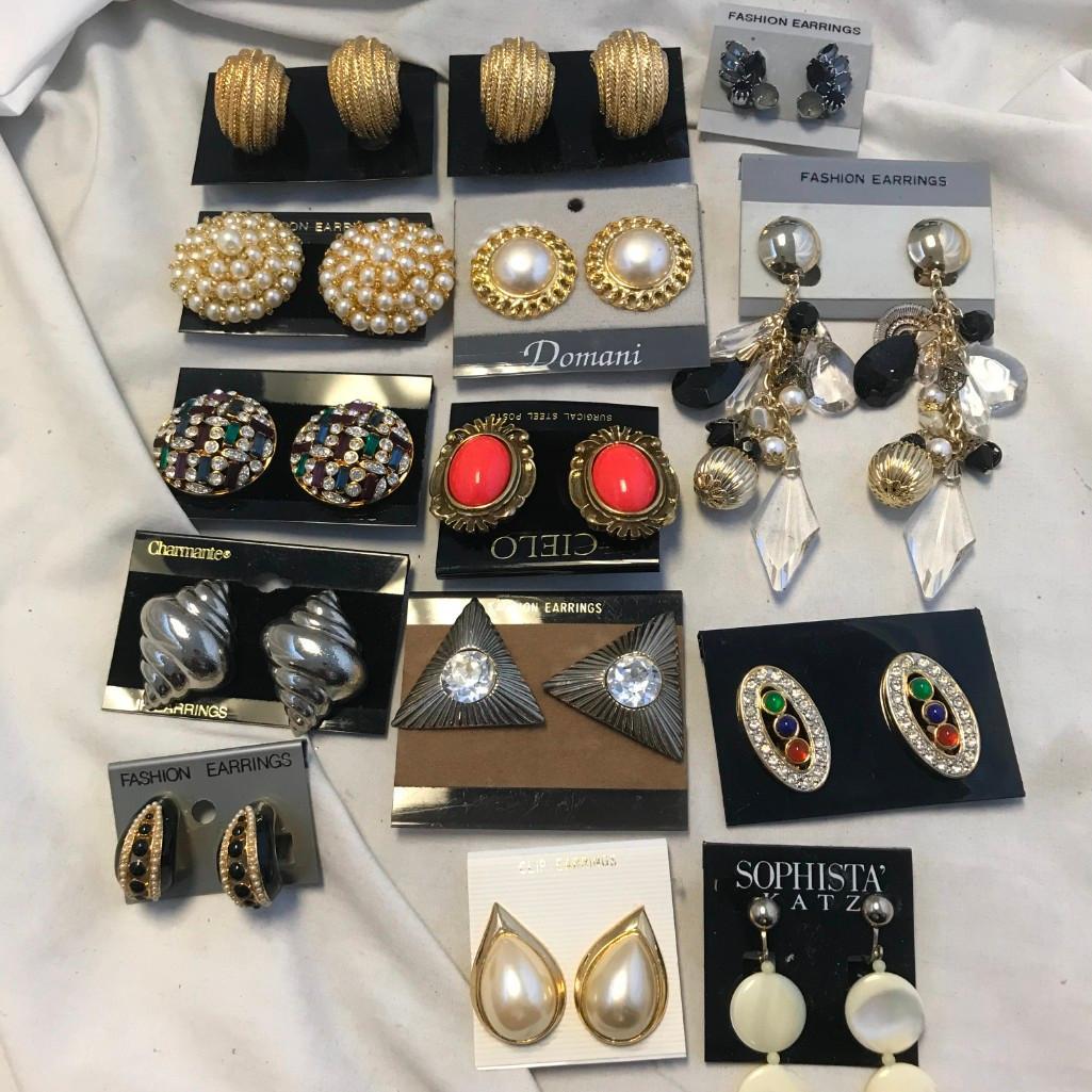 Lot of 14 Pairs of Misc. Clip-On Earrings