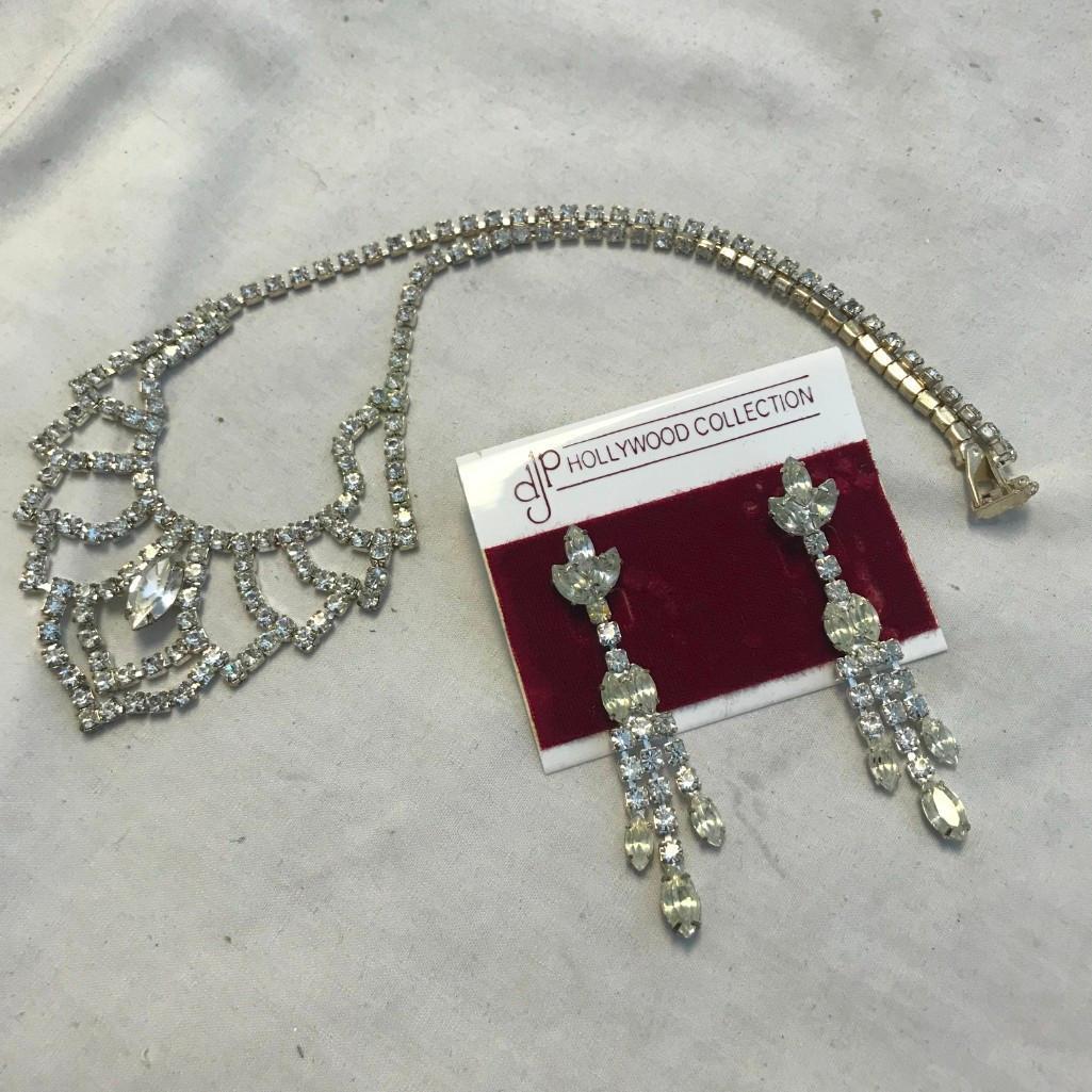 Lot of 4 Rhinestone Necklace and Earring Sets