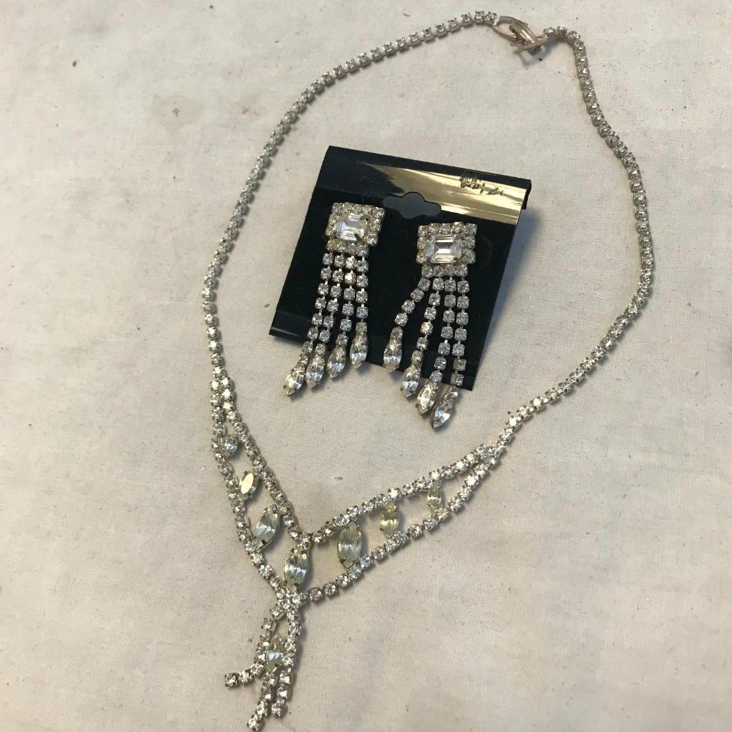 Lot of 4 Rhinestone Necklace and Earring Sets