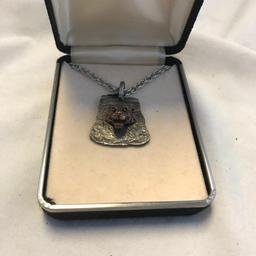 Lot of 1 "Jewels by Carl" Genuine Pewter and 14 KT H.G.E. Lion Pendant Necklace