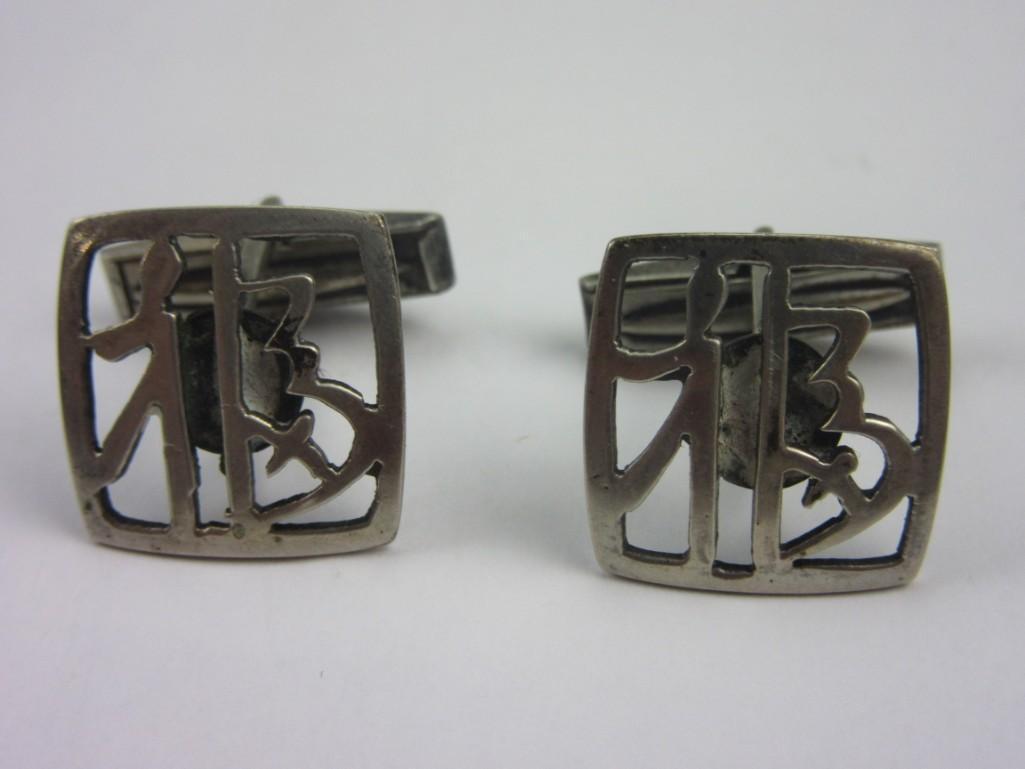 Lot of 2 Pairs of .925 Silver Cufflinks 14.8g