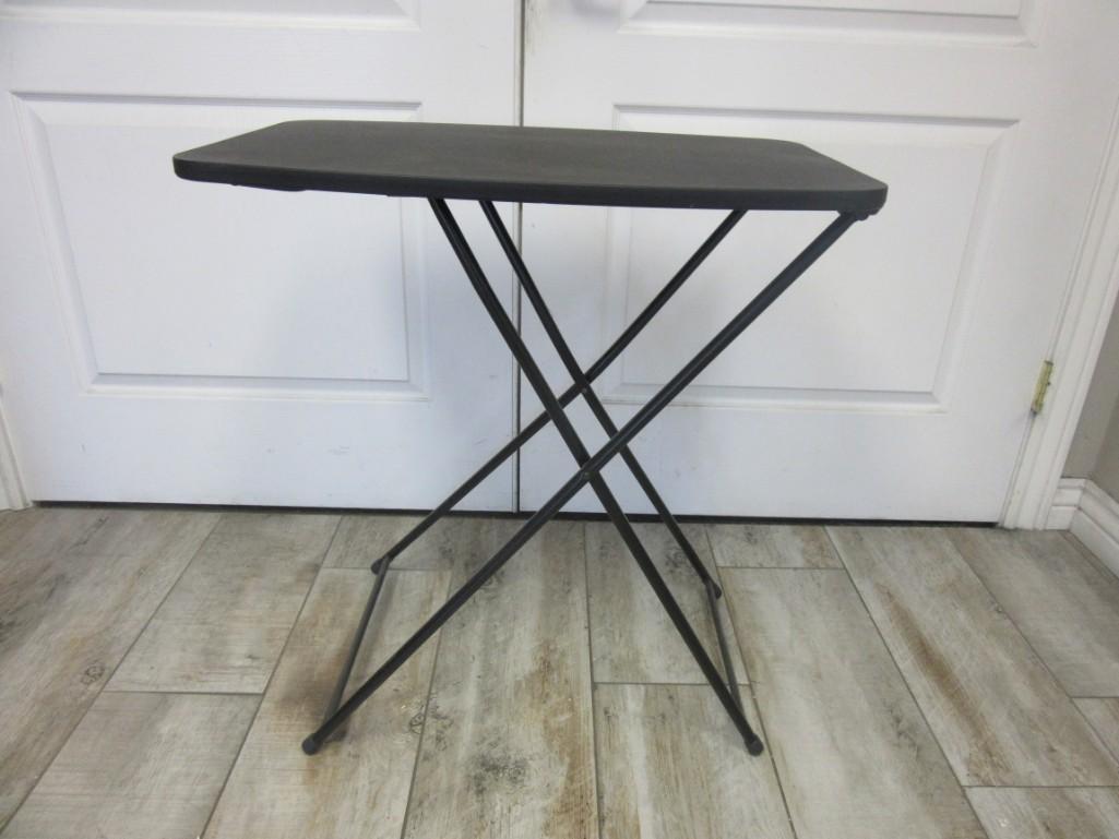 Collapsible/Adjustable Black Side Table