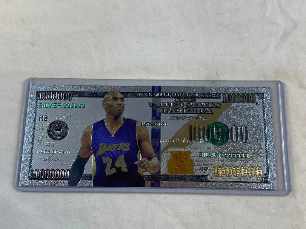 Silver Plated Foil Lakers KOBE BRYANT Bill Novelty Collection Note