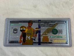 Silver Plated Foil Lakers KOBE BRYANT Bill Novelty Collection Note