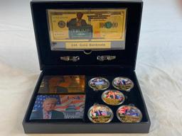 Donald Trump 2020 Gold Coin Banknote Poker Keep America Great Gift Box Set