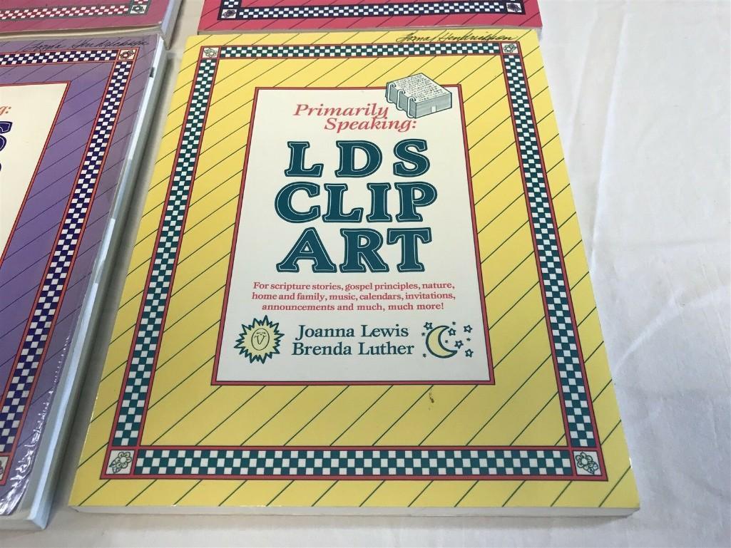 Lot of 4 LDS Mormon Clip Art Books Primarily Speaking