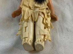 Vintage Antique 4 3/4" Bisque Indian Doll with outfit Made in Japan