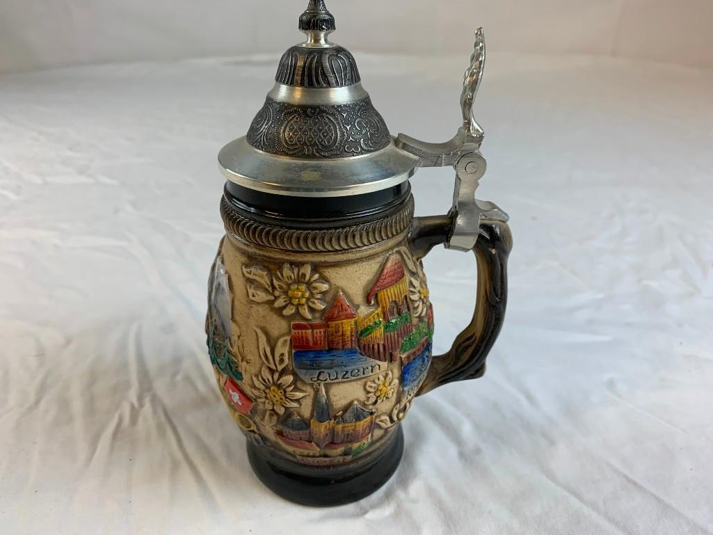 Rothenburg Germany Deutschland Handarbeit .SL Beer Stein with Lid