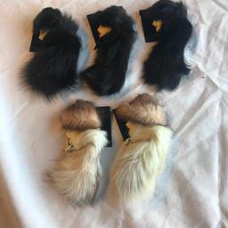 Lot of 5 Similar Brooches of a Woman Wearing Fur