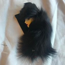 Lot of 5 Similar Brooches of a Woman Wearing Fur