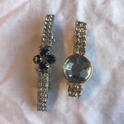 Lot of 5 Similar Rhinestone Hairclips