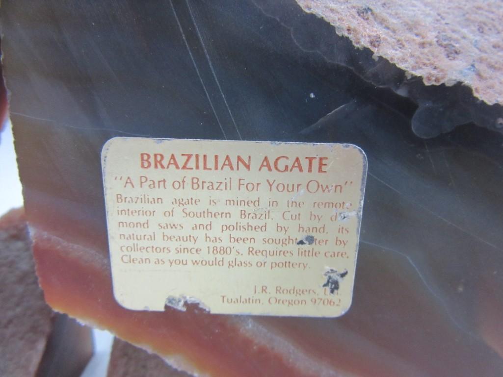 BRAZILIAN AGATE Cut-Away Decorative Rock 6" Tall 12" Long