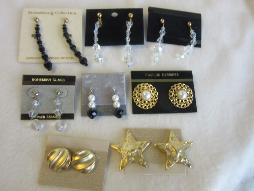 Lot of 8 Misc. Pairs of Pierced Costume Earrings