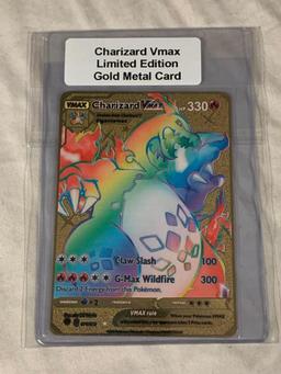 POKEMON Charizard Vmax Limited Edition Gold Metal Card