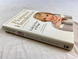 Florence Henderson With Joel Brokaw Life is not a Stage HARDCOVER 2011 First Edition SIGNED By Joel