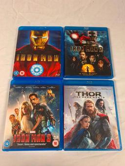 Lot of 14 Marvel BLU-RAY Movies- Iron Man, X-men, Avengers, Spider-Man, Captain America, Thor