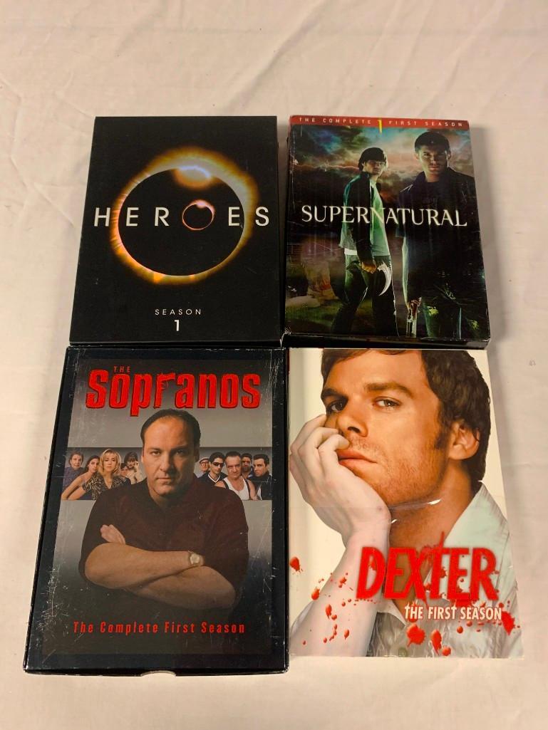 Lot of 19 DVD Season One Box Sets-Seinfeld, Dexter, Sopranos, House, Heroes, Lost, Smallville