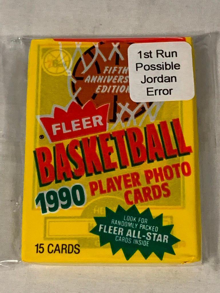 1990 Fleer Basketball Sealed Pack of cards 1st Run Error Pack