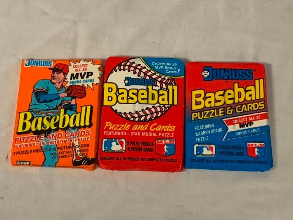 1989 1990 and 1991 Donruss Baseball Cards lot of 3 sealed card Packs