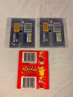 (2) 1999 Artbox POKEMON Series 1 Sealed Pack of 10 Stickers PLUS 1999 Pack Of Topps Stickers