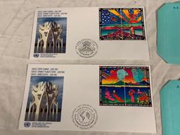 United Nations 1992 EARTH SUMMIT Lot of of 2 First Day Covers, 2 Post Cards and 2 Air Letters