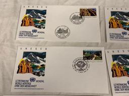 United Nations 1990 WORLD HERITAGE Set of 7 First Day Covers