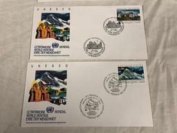 United Nations 1990 WORLD HERITAGE Set of 7 First Day Covers