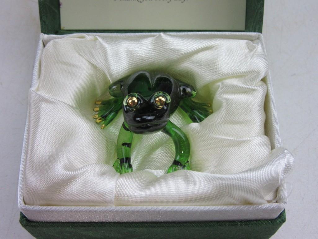 Green Crystal Frog Thank You Gift w/ Box