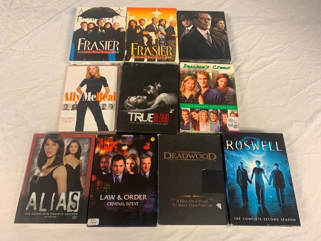 Lot of 10 DVD Series Seasons Box Sets- Frasier, True Blood, Alias, Law and Order and others