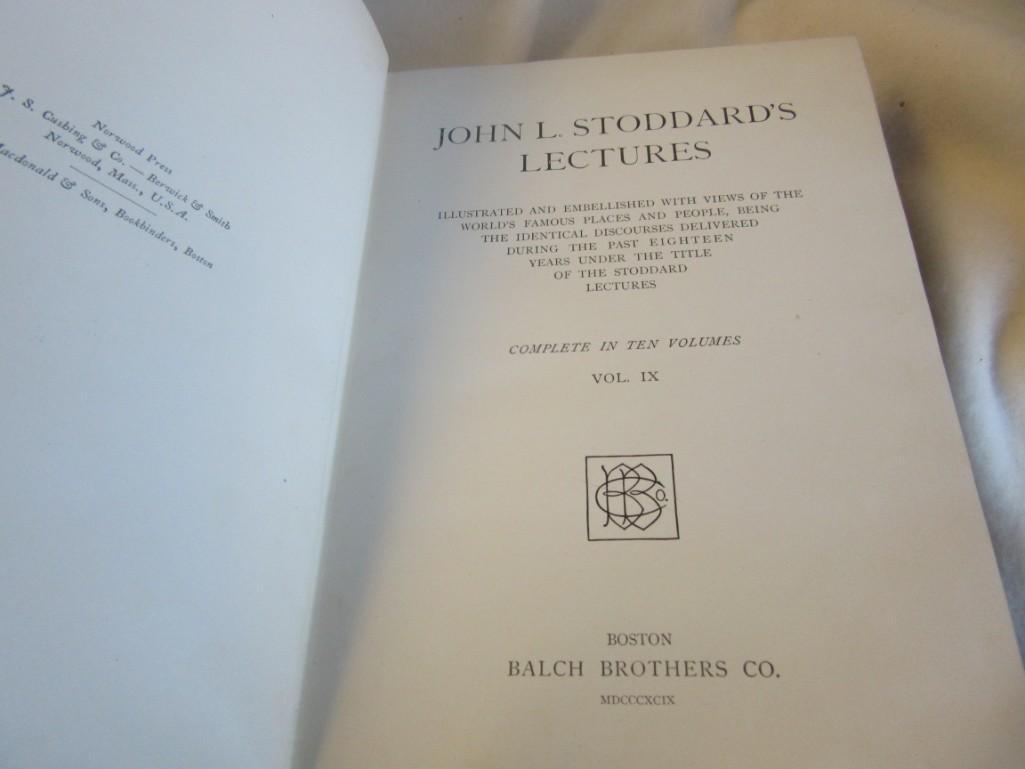 Lot of 3 Volumes of "John L. Stoddard's Lectures" Written by Published by the Balch Brothers Co.
